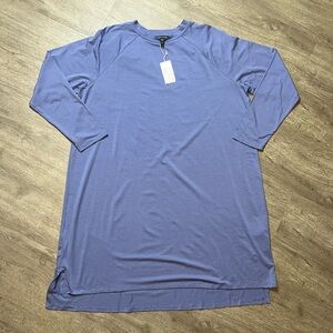Eileen Fisher Jersey Periwinkle Crewneck Long Sleeve Dress XL‎